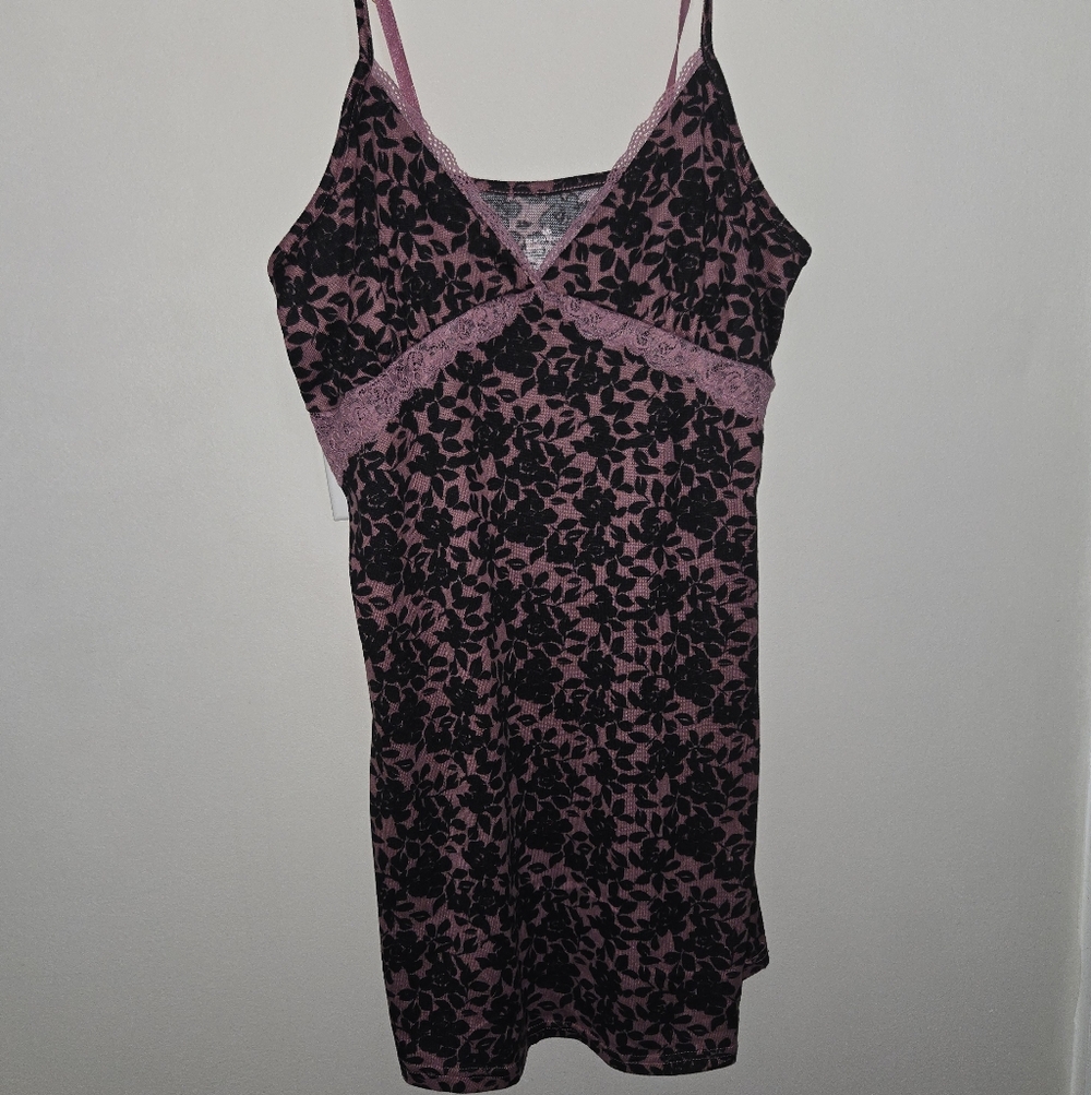 BCBG Max Azria Y2K Velour Burnout Slip Dress [Size Large] Indie Sleaze Dark